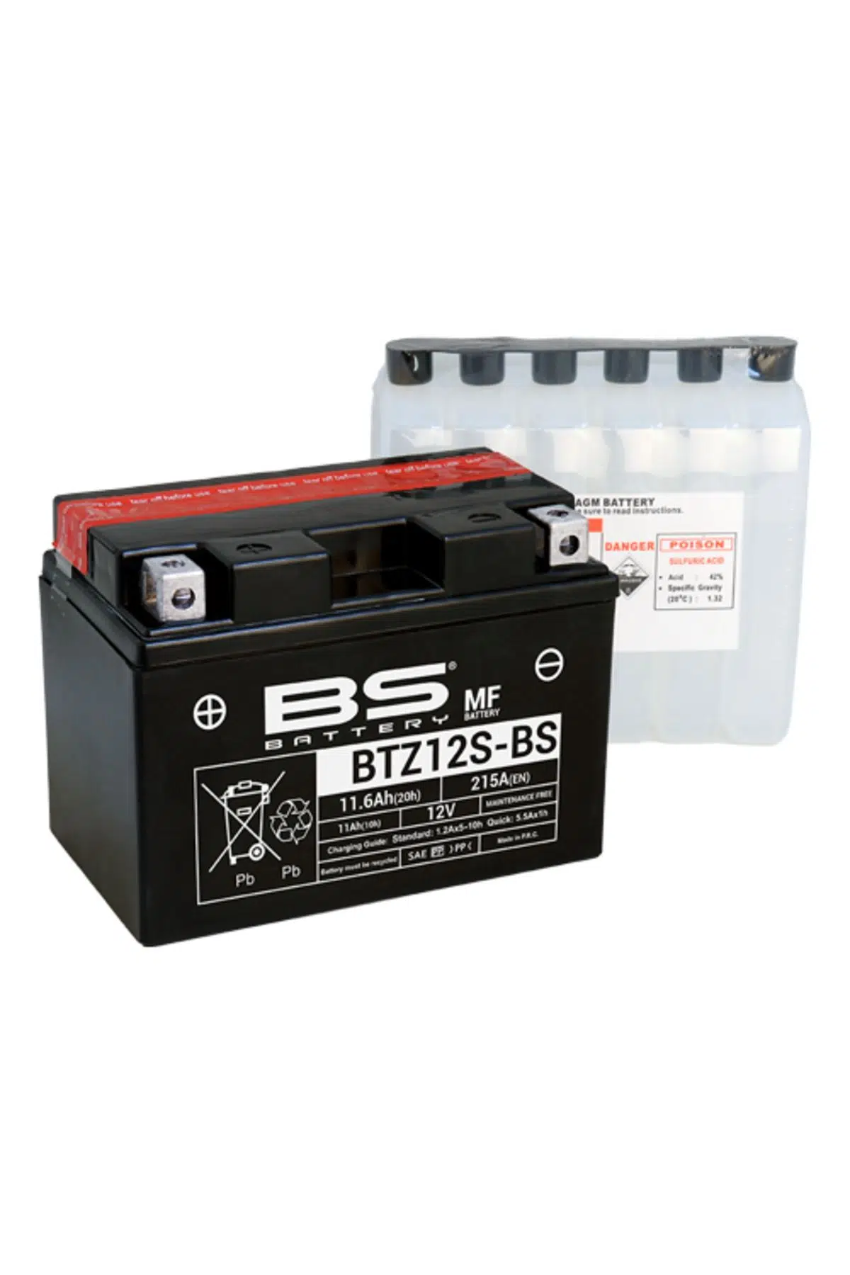 Battery BTZ12S-BS Motosiklet Aküsü