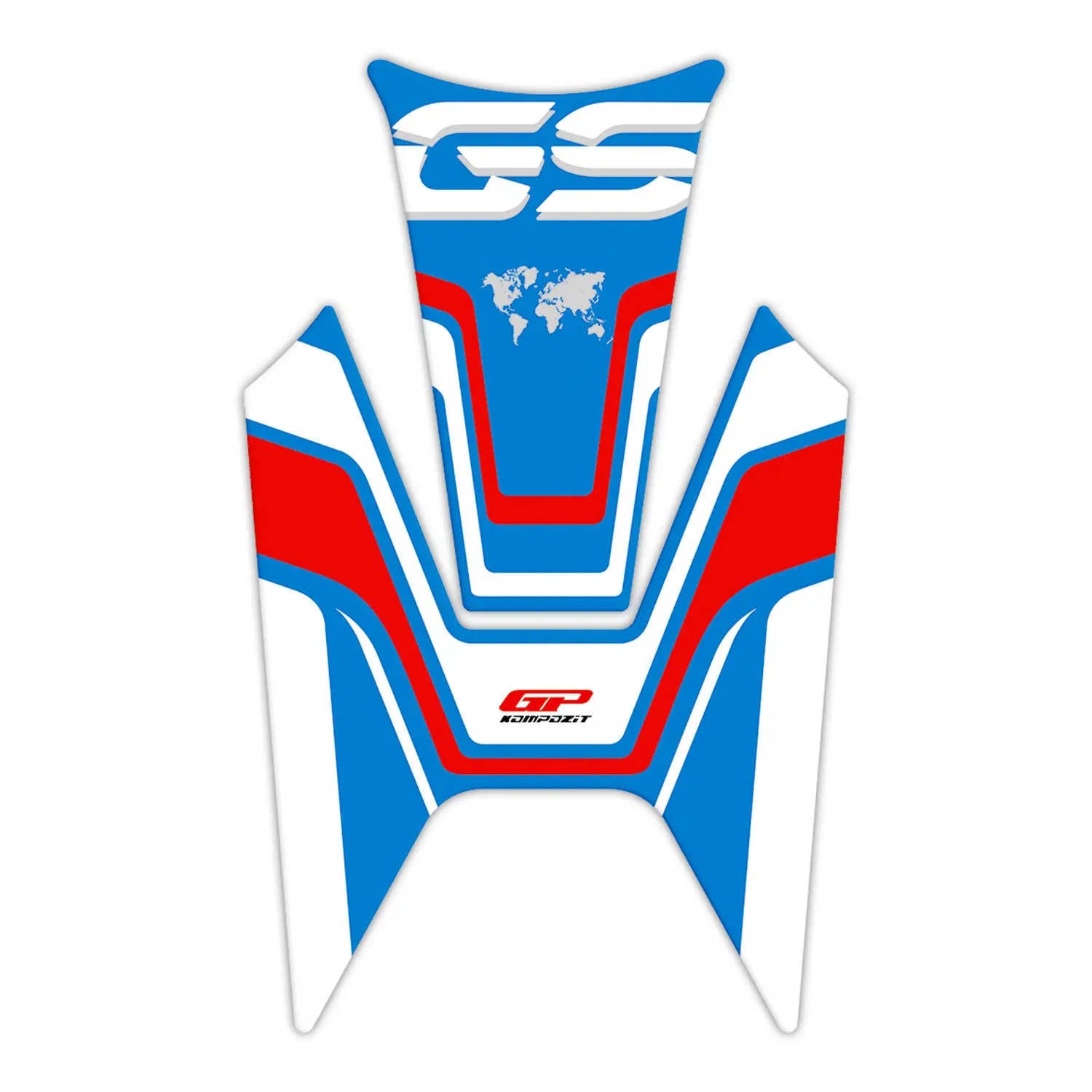 GP Kompozit BMW R 1200 GS 2013-2024 Uyumlu Tank Pad Mavi-Kırmızı